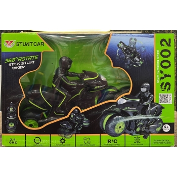 2.4G Skidding RC Stunt Motorcycle with Rechargeable Batteries 360 Degree Rotatable Drift Remote Control Motorbikes Model Kids Radio Control Toys RC Motorcycle