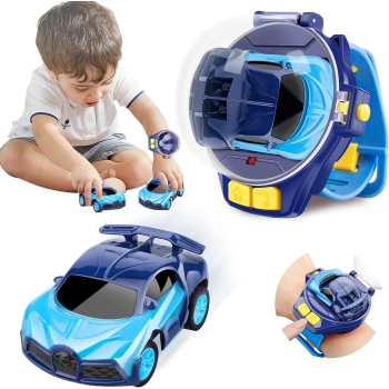 Brand Conquer Mini Remote Control Car Watch Toys, Easy Control Safe 98.4ft Remote Control Distance Cute Wrist Racing Car Watch Silicone Strap with Dust...