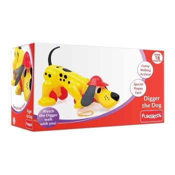Funskool Digger The Dog, Pull Along Toy, Encourages Walking,Funny Walking Style, 12 Months & Above, Infant And Plastic Preschool Toys(Yellow)