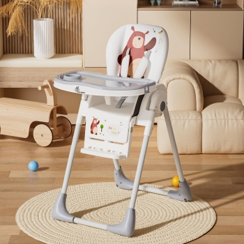 R for Rabbit Marshmallow Lite Baby Feeding High Chair for Babies, 6 Levels Smart Baby Feeding High Chair (Grey)