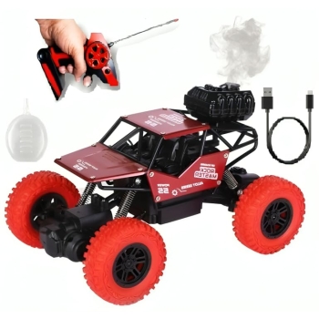 Rock Crawler Car with Smoke Offroader 2Wd Rc Car High Speed  5 Functions 1 18 RC Car with Smoke Fog  Styled Climbing Monster Truck  Rechargeable Remote Contro Car for Kids (Multi-Color) 1