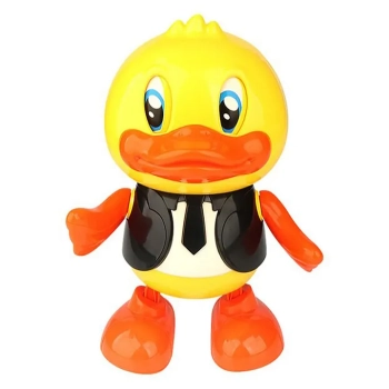 Duck Gentleman Toy for Kids with Flashing Lights and Musical Sounds, Helps Hand Eye Coordination - Hand and Feet Dance and Moving Eyes Real Dancing Action for Child