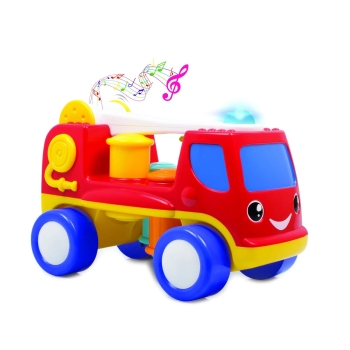 Giggles Funskool - Peg Basher Fire Engine, Hammer Learning Toy For Kids, Light & Sound, 12 Months & Above, Infant And Preschool Toys