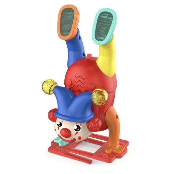 Clown Toys Dancing Toy Walking Clown Toy with Music and LED Light 3 to 8 Years Electric Musical Upside Down Fun Moving Toy for Kids