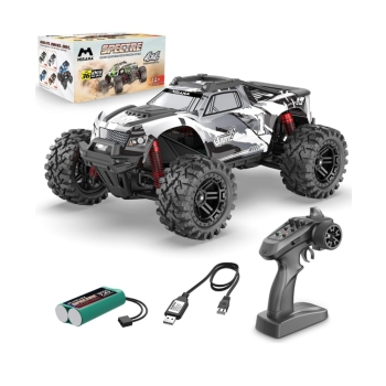 Mirana Spectre 1:10 Extreme High Speed RC Car up to 36 kmph - 4x4 Remote Controlled Monster Truck ATV - Hobby Grade Offroad Vehicle for Kids & Adults - Rechargeable Batteries - Age 14+ Years (blue) (Silver)