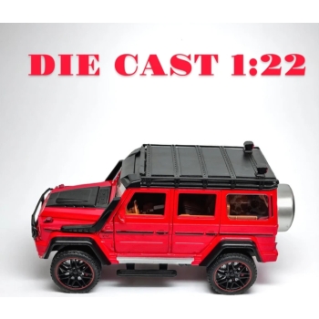 RC Car, 1:22  Scale, Die Cast with Openable Doors, Lights and Smoke (Red)