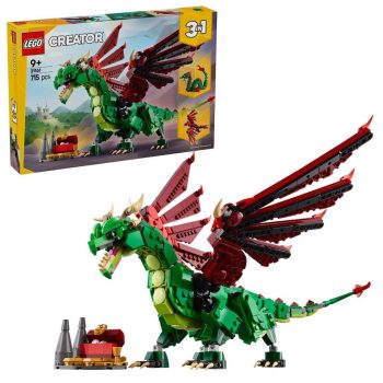 LEGO Creator 3in1 Medieval Dragon Creature Toy Playset 31161 Building Blocks Toys for 9+ Gift for Boys and Girls