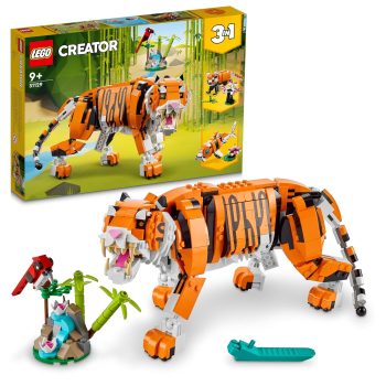 LEGO Creator 3in1 Majestic Tiger 31129 Building Kit Featuring a Tiger, Red Panda and Koi Fish for Kids Aged 9+
