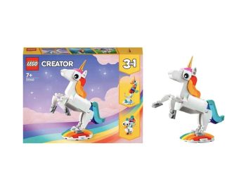 LEGO Creator Magical Unicorn 31140 Building Toy Set, with Unicorn, Seahorse and Peacock Models for Kids Aged 7+