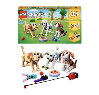 LEGO Creator Adorable Dogs 31137 Building Toy Set; Featuring Beagle, Poodle and Labrador Models for Ages 7+