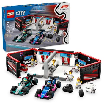 LEGO City F1 Garage & Mercedes-AMG & Alpine Cars Toy Playset 60444 Building Blocks Toys for 7+ Gift for Boys and Girls