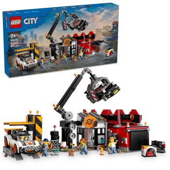 LEGO City Scrapyard with Cars, Salvage Worker Toy for Ages 7 Plus 60472 Building Blocks Toys for 7+ Gift for Boys and Girls