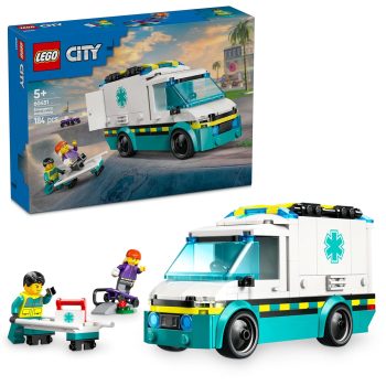 LEGO City Emergency Ambulance Toy Truck Building Set 60451 Building Blocks Toys for 5+ Gift for Boys and Girls