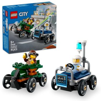 LEGO City Airplane vs. Hospital Bed Race Car Pack Soapbox Racing Toy 60459 Building Blocks Toys for 5+ Gift for Boys and Girls