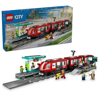 LEGO City Downtown Streetcar and Station Playset for Toy Train and Vehicle Fans Aged 7 and up 60423