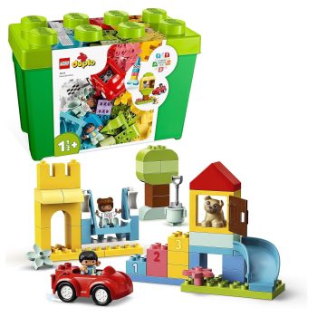 LEGO DUPLO Classic Deluxe Brick Box 10914 Starter Set with Storage Box, Great Educational Toy for Toddlers 18 Months and up