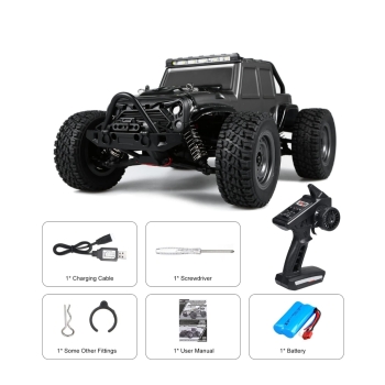 1:16 Scale RC Crawler, 38KM/H Off-Road Truck 4WD All Terrain Monster Truck Rock Climbing Car With LED Light, Waterproof Hobby Car