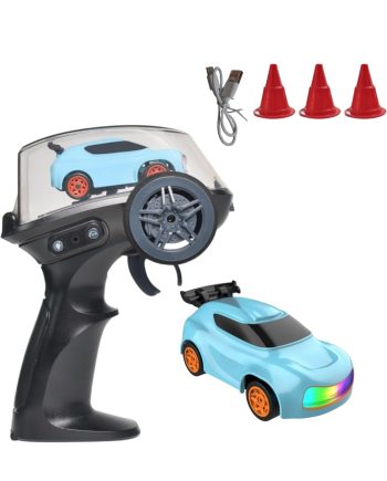 Dash Remote Control Car | 2.4Ghz, 1:64 Scale | Rc Cars, Remote Control Car Toy, Rc Drifting Cars, Interchangable Wheel Sleeves, 4 Light & 2 Speed Modes (MINI RC- Blue)