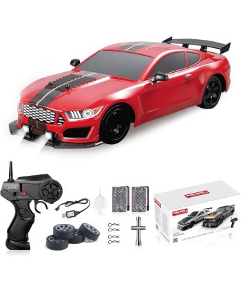 RC Drift Car 2.4GHz 1:16 Scale RC Car 4WD High Speed Remote Control Cars Vehicle with LED Lights Rechargeable Battery and Drifting Tires Racing Sport Toy Cars