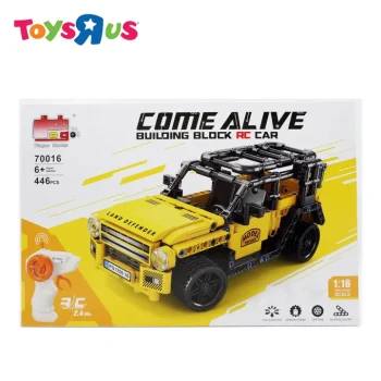 Come Alive RC Building Block Car, 1:20 Scale, 319 Pieces, Remote Control Racing Vehicle, Orange and Black (JEEP1:16 Scale)