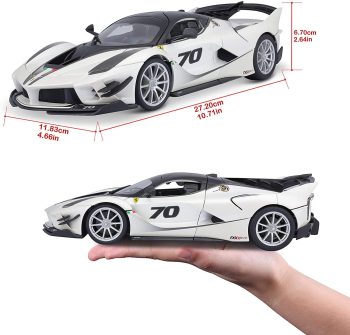 Bburago - 1/18 Scale Model Compatible for Ferrari Replica FXX K Evo Car No. 70 (White)