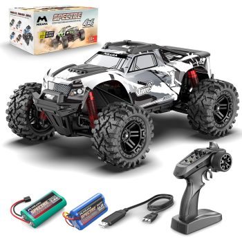 Mirana Spectre 1:10 High Speed Hobby Grade RC Car Toy for Kids & Adults up to 50 kmph - 4x4 Remote Control Offroad Monster Truck ATV - 2 & 3 Pack Rechargeable Batteries - for Ages 14+ Years (Silver)