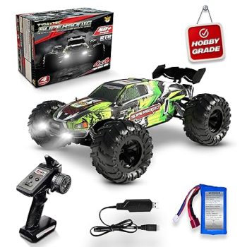 Tygatec 1:16 All Terrain Supersonic Rc Car, 45 Kph High Speed Remote Control Car with 2.4 Ghz Control, Electric Vehicle Off-Road Truck, 4X4 Wheel Drive Trucks Rechargeable Batteries,Green