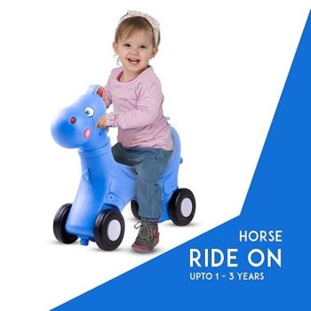 GoodLuck Baybee Kids Horse Ride On Car Toy Kids Baby Horse Push Car with Music Indoors & Outdoors Made in India for 1-3 Years Kids Car Rider Babies Boys & Girls - (Blue)