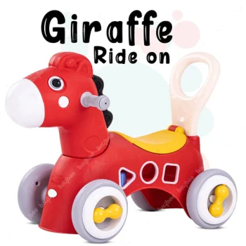 BAYBEE Giraffe Horse Rider for Kids, Ride-On Kids Car with Shape Sorting Activity Kids Toys & Storage