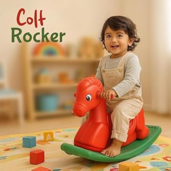PLAYGRO Colt Ride-On Toy for Kids | Toddler Baby Rocker Toys with Safety Backrest to Support Kids | Indoor Outdoor Fun | 25kg Capacity | Age Group (12–36 Months) for Boys & Girls