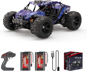PHOUPHO Remote Control Car 1:16 Scale 45Km/h 4WD RC Car, Drift Off-Road High Speed Remote Control Monster Trcuk with Two Rechargeable Batteries, Hobbyist Grade for Adults, Toy Gift for Boys Girls