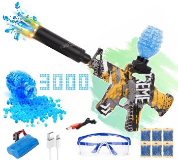 Zest 4 Toyz Electric Gel Balls Blaster Gun Toy for Kids Foam Blaster Toy with 3000 Gel Soft Splatter Balls, Ammo, Goggles, Scope Toy Gun for Outdoor Game for Boys Girls - Yellow