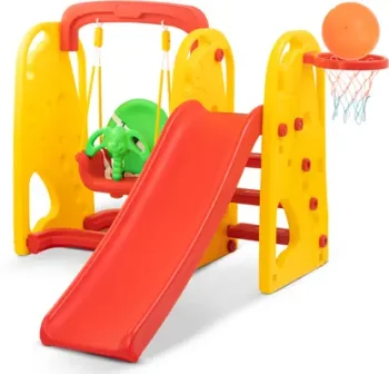 baybee Jumbo Garden Swing & Slider for Kids with Baby Basket Ball Toys for 2 to 5 Years  (Multicolor)