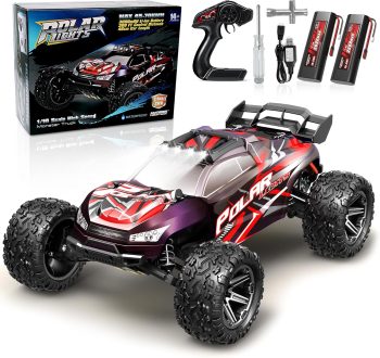 JOYTREKY Remote Controlled Car, RC Car, 1:10 Monster Truck 2 Battery, 55 km/h, 2.4 GHz, Gift for Teenagers, Adults, Off-Road Vehicle