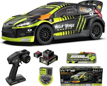 CROBOLL RLAARLO 1/10 Brushless Carbon Fiber RC Drift Cars for Adults with Gyro, Max 50 mph Fast RC Rally Car, 2.4Ghz All Terrain Remote Control Car 4x4 Hobby RTR RC Truck with 3S Battery