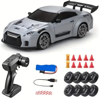 Brownish Arte 1:24 4WD Drift RC Car – High-Speed Remote Control Toy with LED Lights, Extra Drift Tires, USB Fast Charging | Off-Road Stunt Car for Kids & Adults
